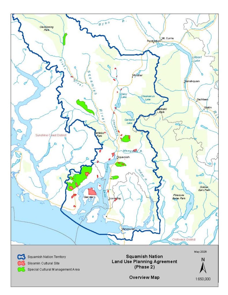 Squamish Nation Land Use Planning Agreement (Phase 2) Overview Map