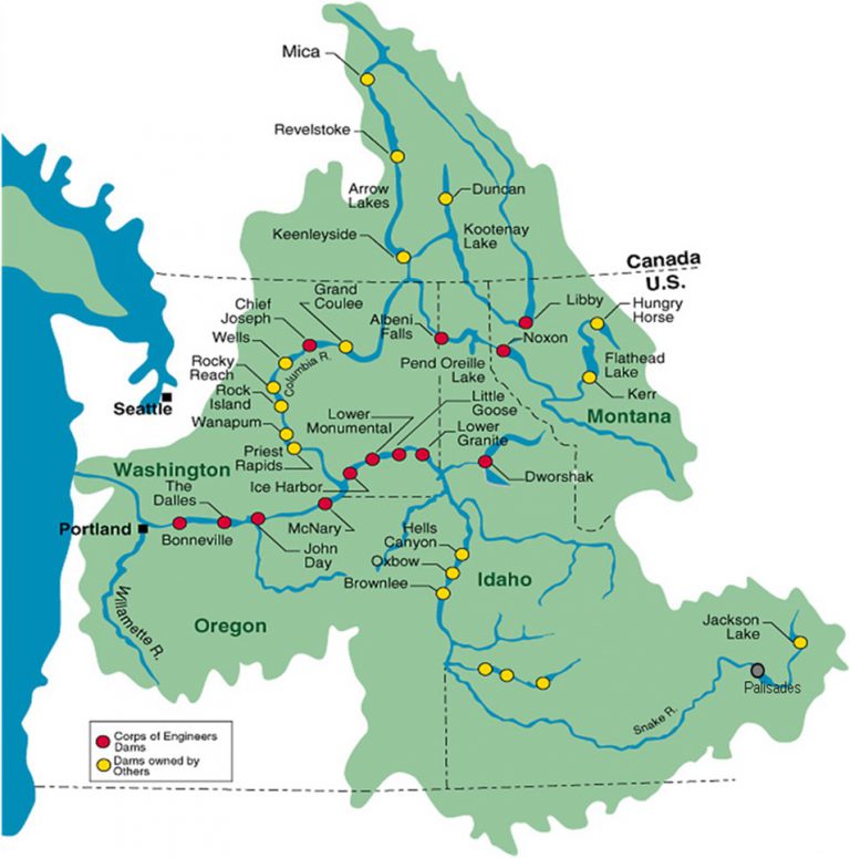 Maps Columbia River Treaty   Updated Map Of Columbia Basin USACE High Res 768x775 